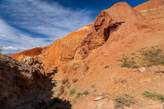 The altai mountains. The landscape of nature on the Altai mountains and in the gorges between the mountains.