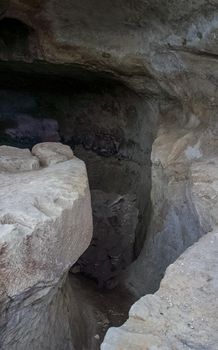 a Ancient caves in the Crimean mountains.