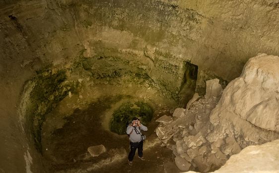 a Ancient caves in the Crimean mountains.