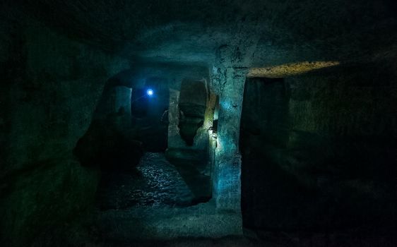 a Ancient caves in the Crimean mountains.