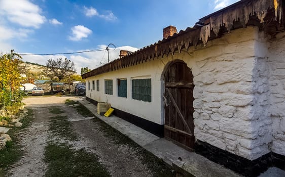 The architecture of the old streets in Sevastopol. Old houses.