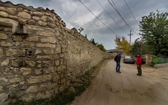 The architecture of the old streets in Sevastopol. Old houses.