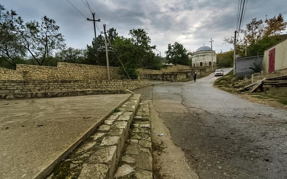 The architecture of the old streets in Sevastopol. Old houses.