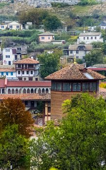 The architecture of the old streets in Sevastopol. Old houses.