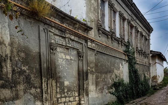 The architecture of the old streets in Sevastopol. Old houses.