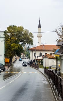 The architecture of the old streets in Sevastopol. Old houses.