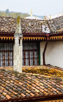 The architecture of the old streets in Sevastopol. Old houses.