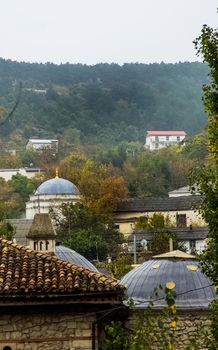 The architecture of the old streets in Sevastopol. Old houses.