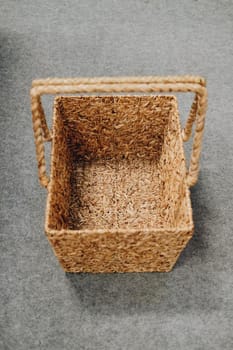 woven wicker rattan craft basket. natural material for environment conservation