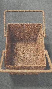 woven wicker rattan craft basket. natural material for environment conservation