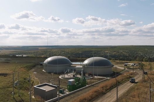 Biogas station. Biological gas plant. Biogas station. Biological gas plant.