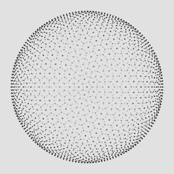Abstract spherical pattern of particles. High technology, data grid visualization, information network.  Digital 3D render.