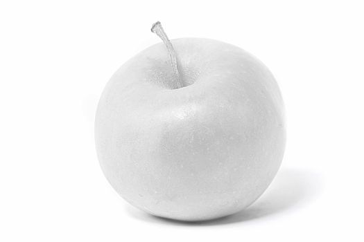 White apple on a white background. Colorless fruit. Winter fruit