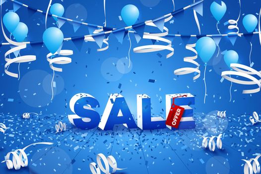 Hot Winter Sale Banner. Paper Text Design. Conceptual Discount Poster. Vector Illustration.