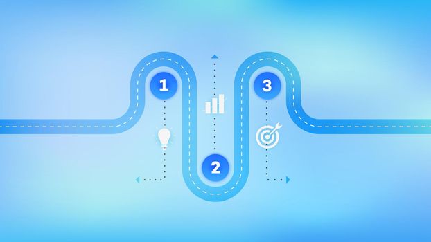 Layered Infographic Timeline. Vector Roadmap, Template For Modern Business Presentation, Annual Reports, Layouts.