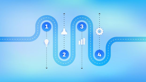 Layered Infographic Timeline. Vector Roadmap, Template For Modern Business Presentation, Annual Reports, Layouts.