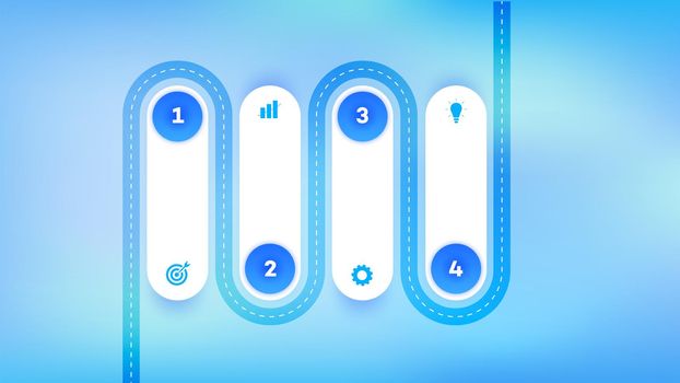 Layered Infographic Timeline. Vector Roadmap, Template For Modern Business Presentation, Annual Reports, Layouts.
