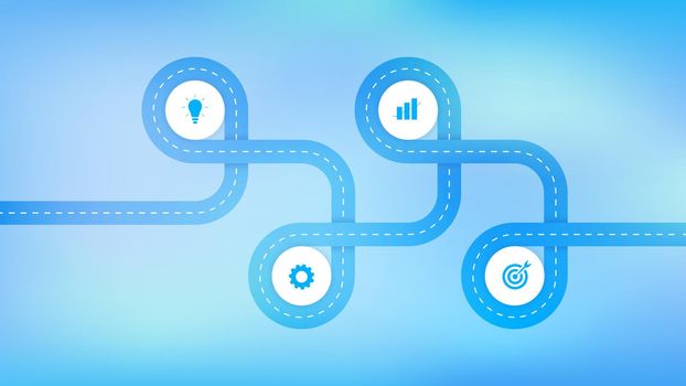 Layered Infographic Timeline. Vector Roadmap, Template For Modern Business Presentation, Annual Reports, Layouts.