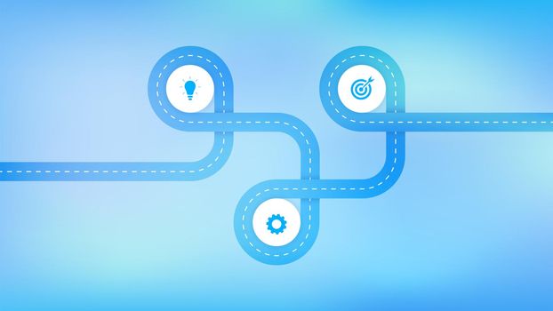 Layered Infographic Timeline. Vector Roadmap, Template For Modern Business Presentation, Annual Reports, Layouts.