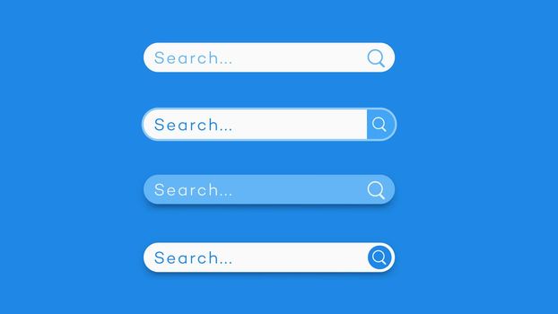 Search Bars. Flat Vector Template For Web Design.