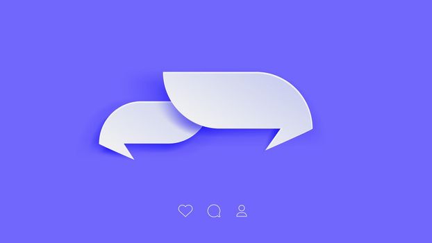 Vector Perfect Paper Style Speech Bubbles. Blank Isolated 3D Paper Stickers On Blue Background.