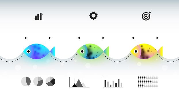 Modern Infographic Timeline Constructor For Fishing Industry. Conceptual Vector Background. Template For Business Presentations.