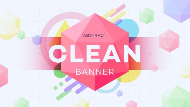 Modern Abstract Geometric Banner With 3d Hexagon Figure. Vector Techno Template For Brochure, Flyer, Magazine design.