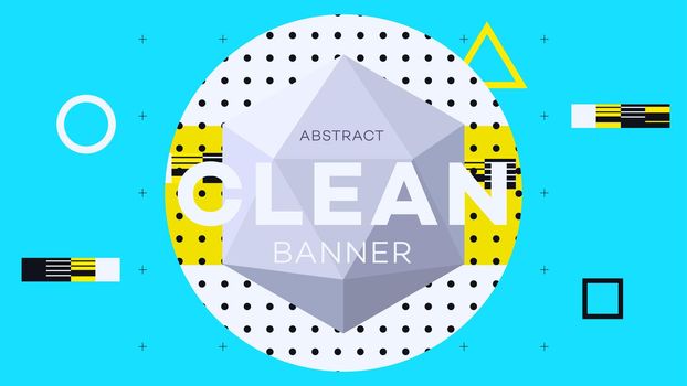 Modern Abstract Geometric Banner With 3d Hexagon Figure. Vector Techno Template For Brochure, Flyer, Magazine design.