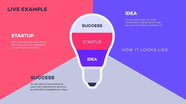 Abstract Lamp. Vector Infographic Template For Business Presentations, Brochure, Layout. Abstract Visualisation Of 3 Steps Process