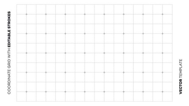 Abstract Empty Blueprint Grid With Editable Outline Strokes. Vector Blank Page Backdrop Template.