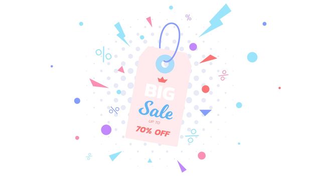 Abstract big sale banner. Vector hanging tag. Template for special offer design.