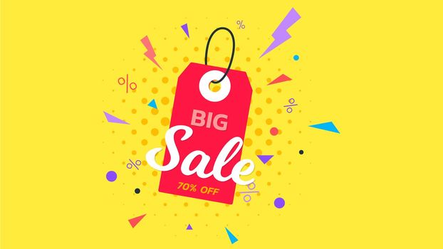 Abstract big sale banner. Vector hanging tag. Template for special offer design.