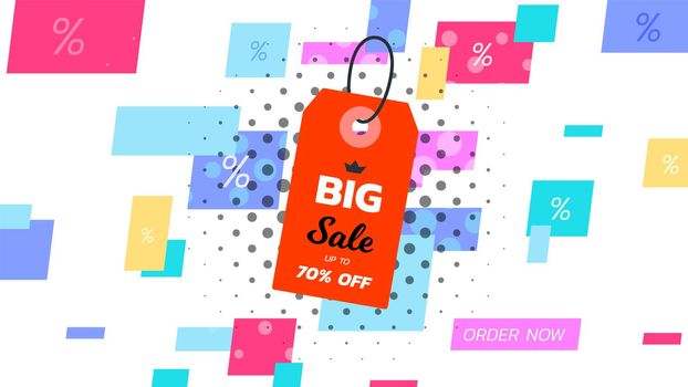 Abstract big sale banner. Vector hanging tag. Template for special offer design.