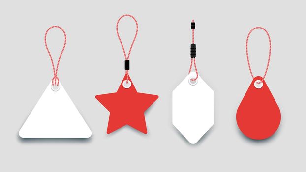 Flat Paper Sale Tags. Set Of Isolated Vector Sale Labels. Christmas Sale Tags.Vector Design Elements.