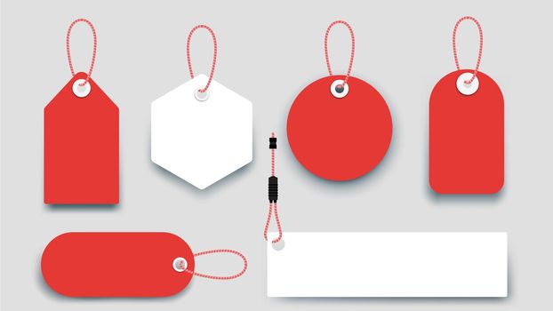 Flat Paper Sale Tags. Set Of Isolated Vector Sale Labels. Christmas Sale Tags.Vector Design Elements.