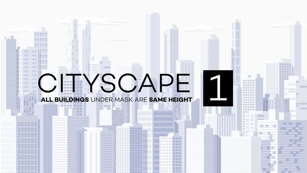 High detailed panoramic vector cityscape. Simple and clean high detailed metropolis with skyscrapers. Backdrop cityscape template.