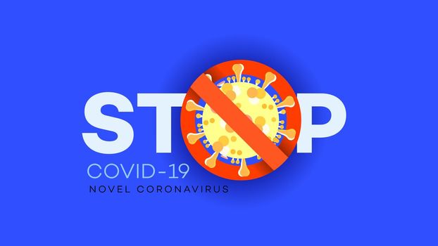 Stop Ncov (sars-cov-2, covid-19, coronavirus). Flat vector illustration.