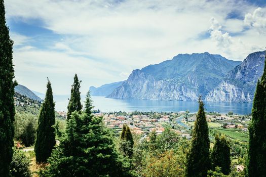 Mountains, nature and little village. Lake garda.
