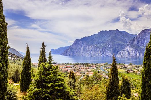 Mountains, nature and little village. Lake garda.
