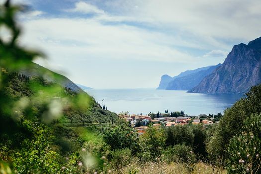 Mountains, nature and little village. Lake garda.