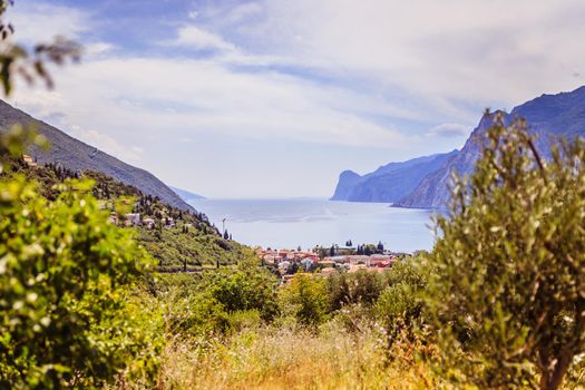 Mountains, nature and little village. Lake garda.