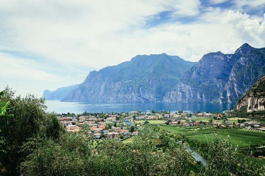 Mountains, nature and little village. Lake garda.