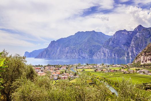 Mountains, nature and little village. Lake garda.