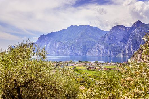 Mountains, nature and little village. Lake garda.