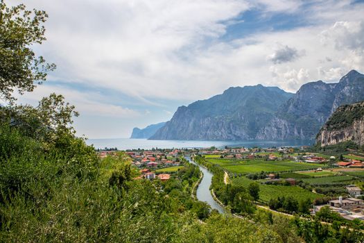 Mountains, nature and little village. Lake garda.