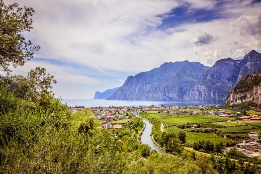 Mountains, nature and little village. Lake garda.