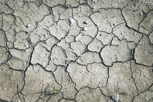 Top view of cracked earth, concept for global warming