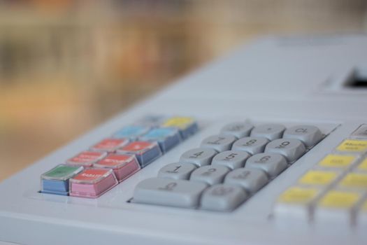 Cash register in a shop: Customer is paying purchase