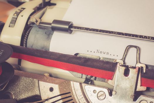 Old fashioned vintage typewriter: closeup picture