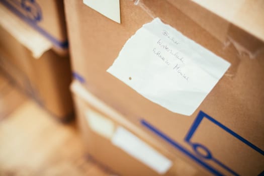 Move. Cardboard, boxes and stuff for moving into a new home